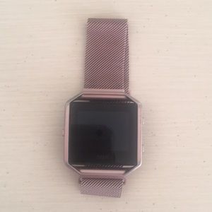 Fitbit Blaze 2 with Rose Gold colored mesh band